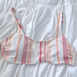 Pastel striped swimsuit top